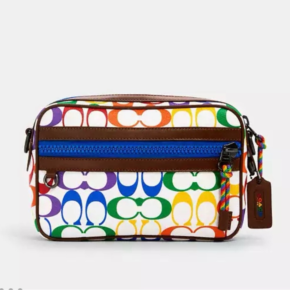 Colorful Logo Print Crossbody Bag